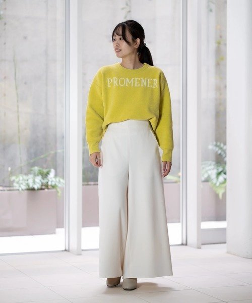 【SALE／30%OFF】STRAWBERRY-FIELDS ソフトフレアーパンツ ストロベリーフィールズ パンツ その他のパンツ ホワイト グリーン グレー【送料無料】