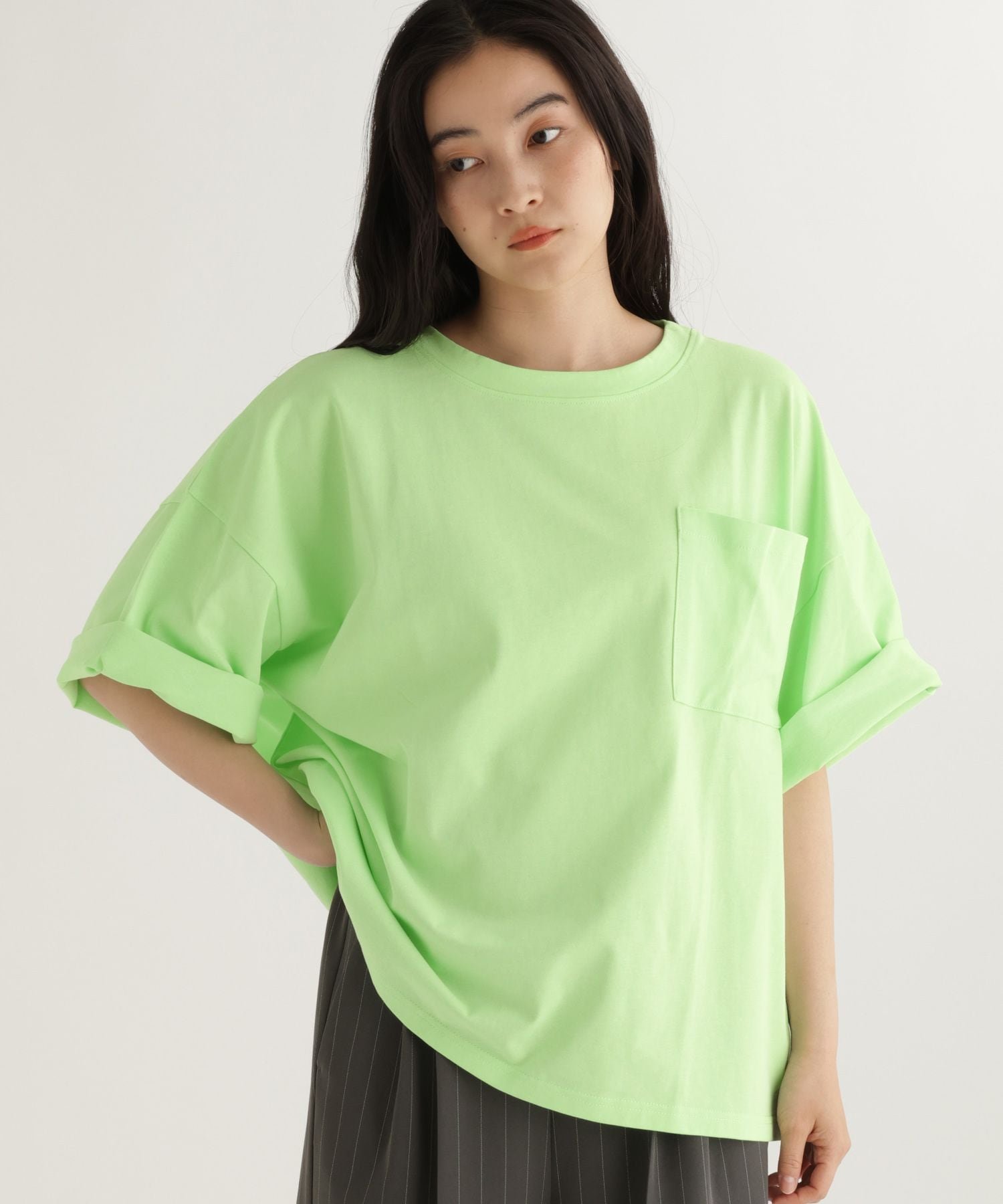 【daily CLIP】バックプリントポケT スタディオクリップ トップス カットソー・Tシャツ ホワイト グレー