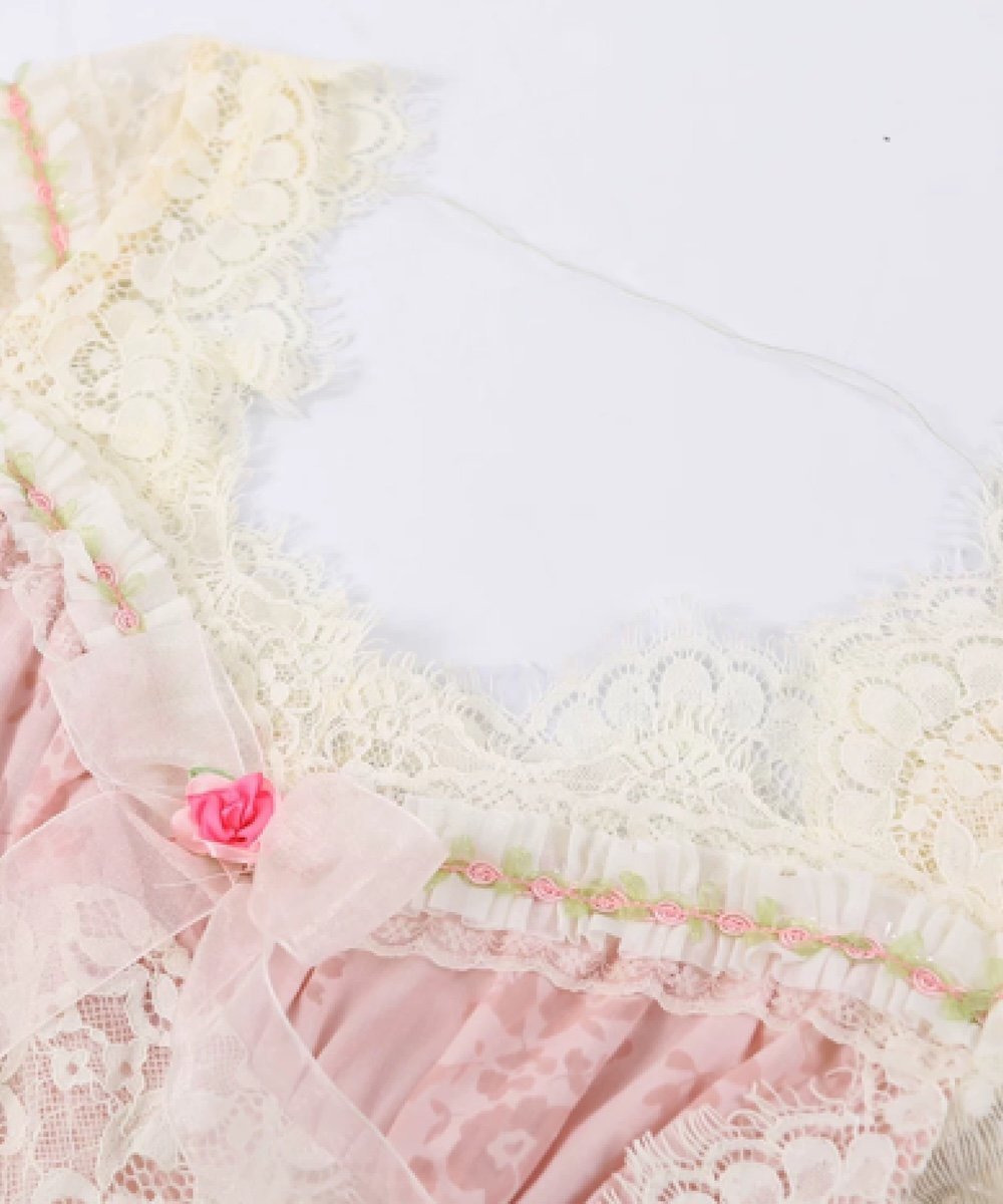 LA POMME petit Blush Romance Lace Dress ラポミ・プチ ワンピース・ドレス ワンピース ピンク