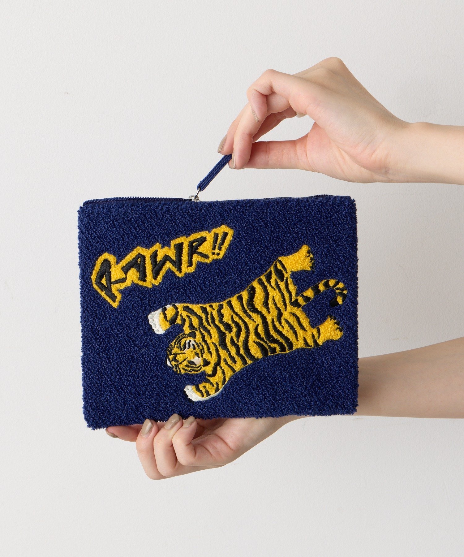 BIRTHDAY BAR animal sagara embroidery pouch サガラ刺繍ポーチ バースデイバー 財布・ポーチ・ケース ポーチ ネイビー グリーン