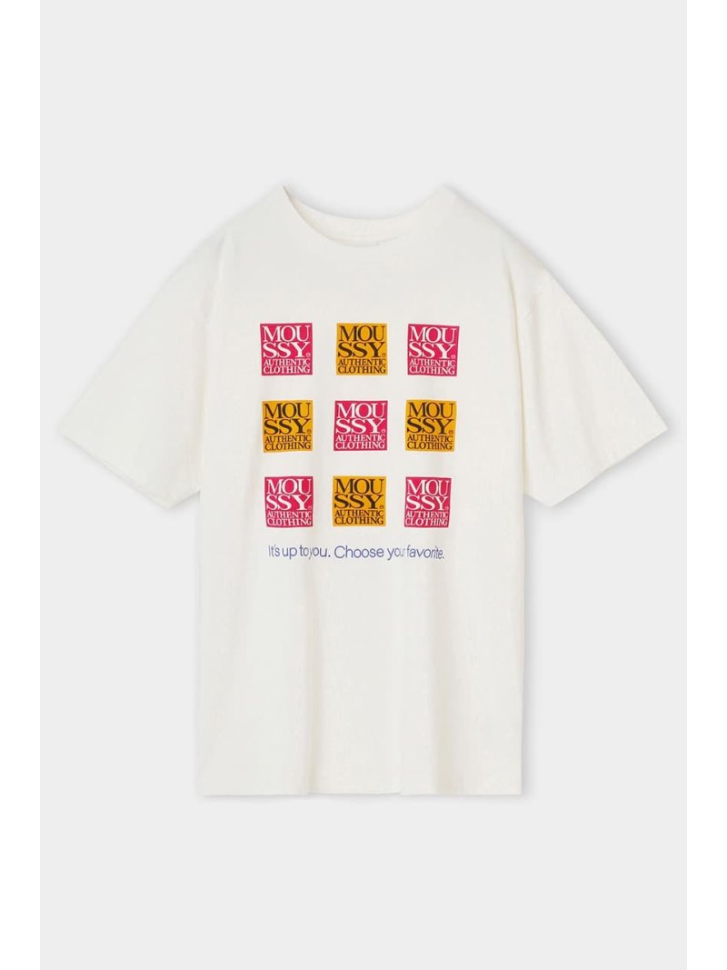 【SALE／50%OFF】MOUSSY CHOOSE MOUSSY Tシャツ マウジー カットソー Tシャツ ホワイト イエロー ネイビー