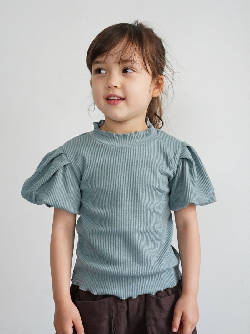 riziere riziere/(K)パフスリーブ半袖リブトップス リジェール トップス その他のトップス グレー パープル ホワイトのサムネイル