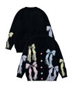 【SALE/20%OFF】HOOK 【HOOK】for girls リボンフリンジシャギーカーディガン アイモハ トップス カーディガン ブラック ホワイト イ...