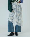 CREOLME CREOLME/EMBROIDERY SHEER SKIRT ローズバッド スカート ミディアムスカート ホワイト【送料無料】