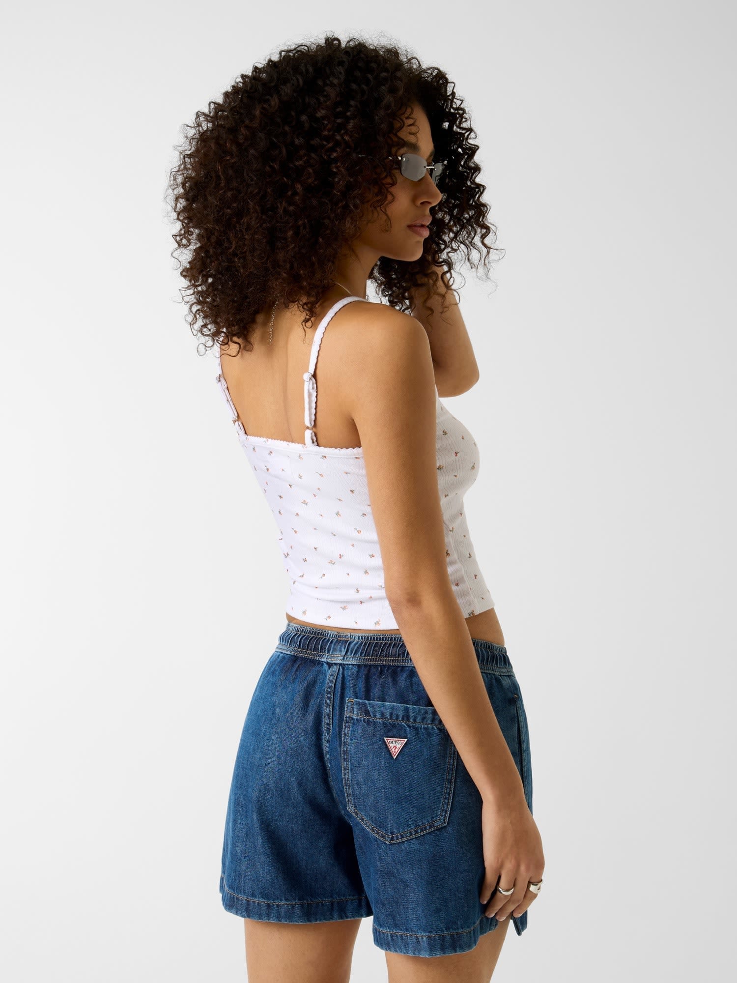 GUESS JEANS/(W)Pointelle Cami キャミソール ゲス トップス キャミソール ホワイト