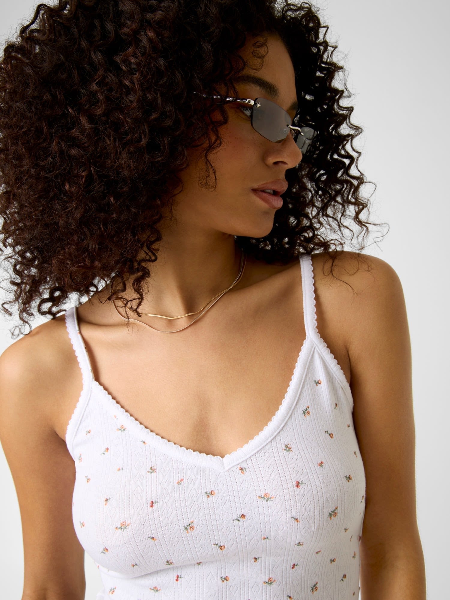 GUESS JEANS/(W)Pointelle Cami キャミソール ゲス トップス キャミソール ホワイト