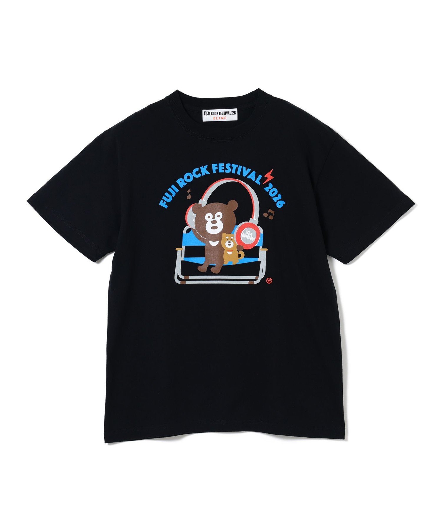 ＜WOMEN＞FUJI ROCK FES'26 / The Wonderful! design works. / BIG HEADPHONES BEAR T ビームス ウイメン トップス カットソー・Tシャツ ブラック