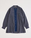 【SALE／40%OFF】ADAM ET ROPE' HOMME 【別注】《ne Quittez pas / ヌキテパ》OVER SIZE Caftan SHIRT アダムエロペ トップス シャツ・ブラウス ネイビー オレンジ【送料無料】