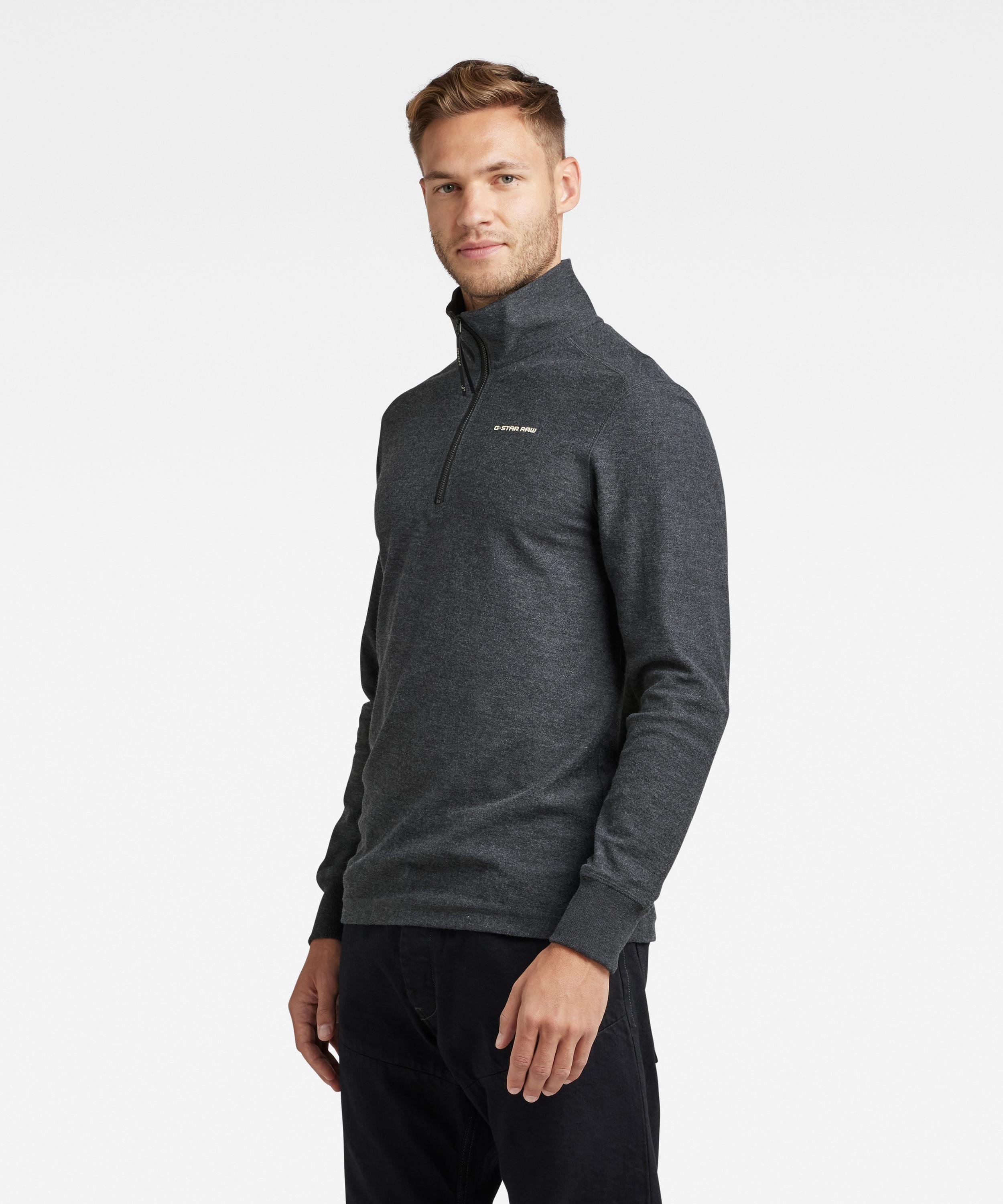 【公式ショップ】LIGHTWEIGHT ASTRO HALF ZIP SWEATER/ライトウェイトハーフジップスウェット ジースターロゥ トップス カットソー・Tシャツ ブラック