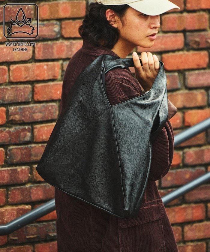 【SALE／10%OFF】Firsthand Triangle Leather Marche Bag / トライアングルマルシェ / レザートート / 撥水レザー 26SS フリークスストア バッグ トートバッグ ブラック【送料無料】