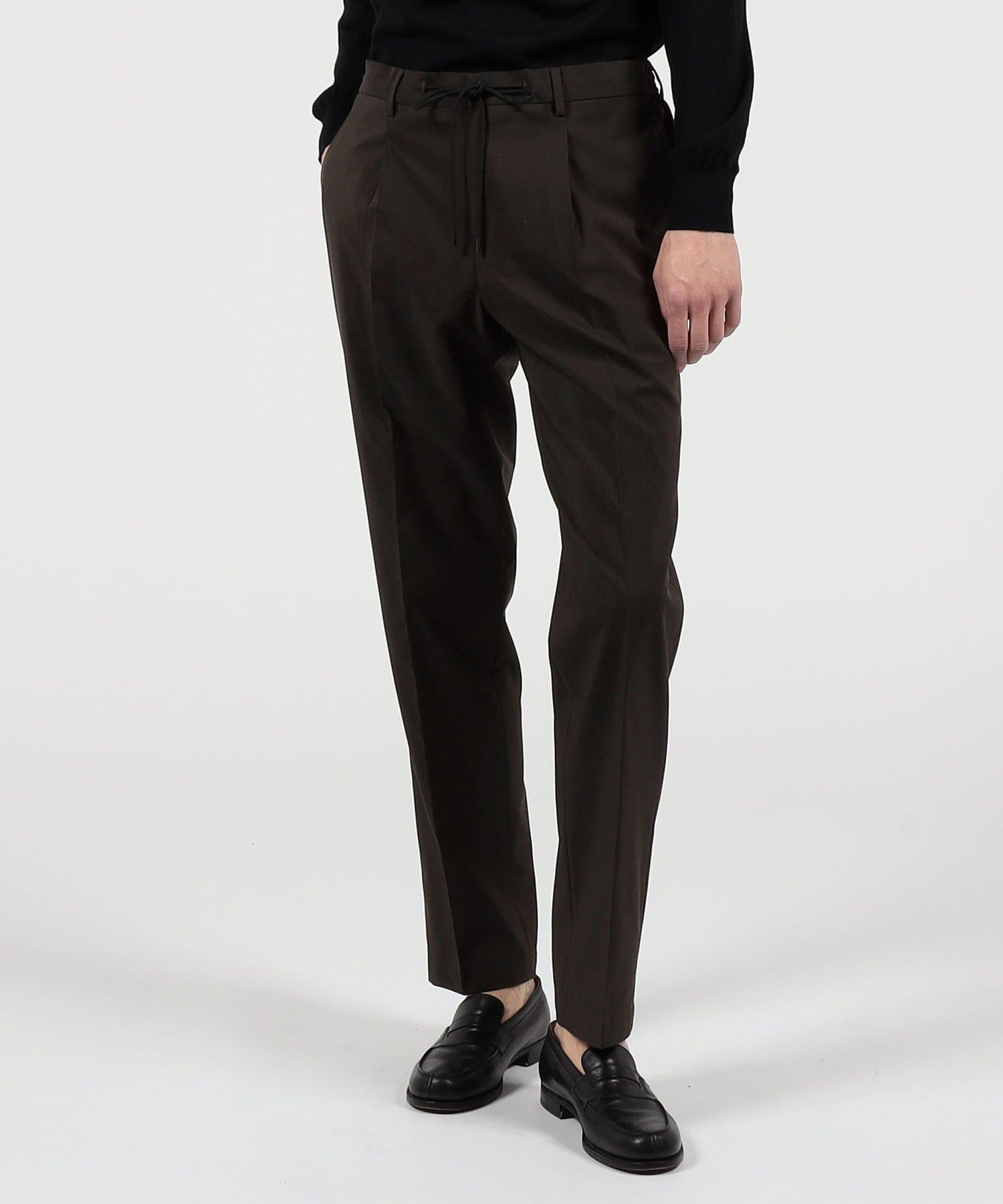 【SALE／56%OFF】TOMORROWLAND MEN ウールナイロン 1プリーツ イージースラックス V.B.CANONICO トゥモローランド パンツ スラックス・ドレスパンツ ブラウン【送料無料】