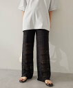 AMERICAN HOLIC レース編みニットパンツ アメリカン ホリック パンツ その他のパンツ グレー ホワイト ブラック【送料無料】