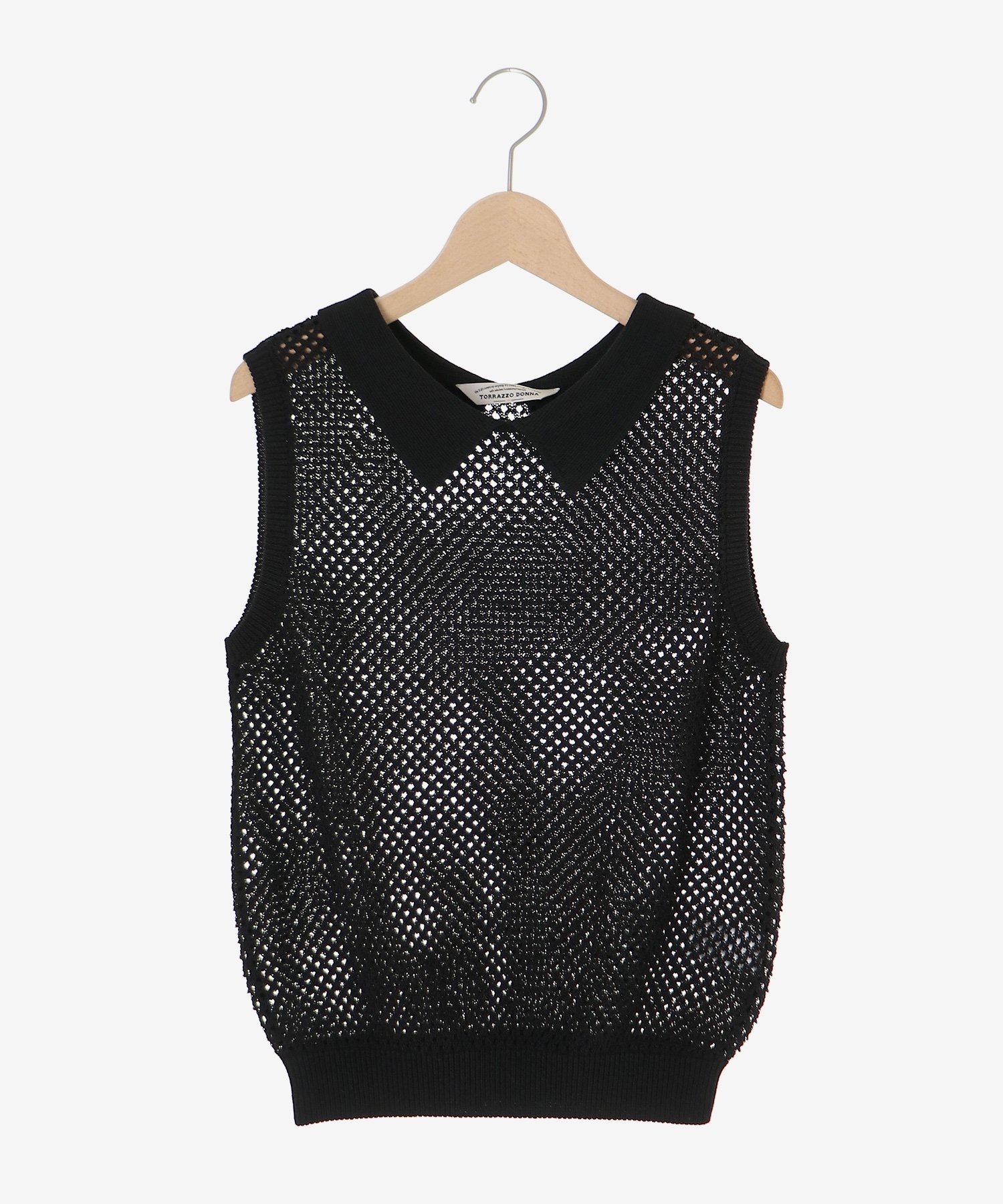 le.coeur blanc TORRAZZO DONNAテープヤーンニット ルクールブラン トップス ニット ブラック ベージュ