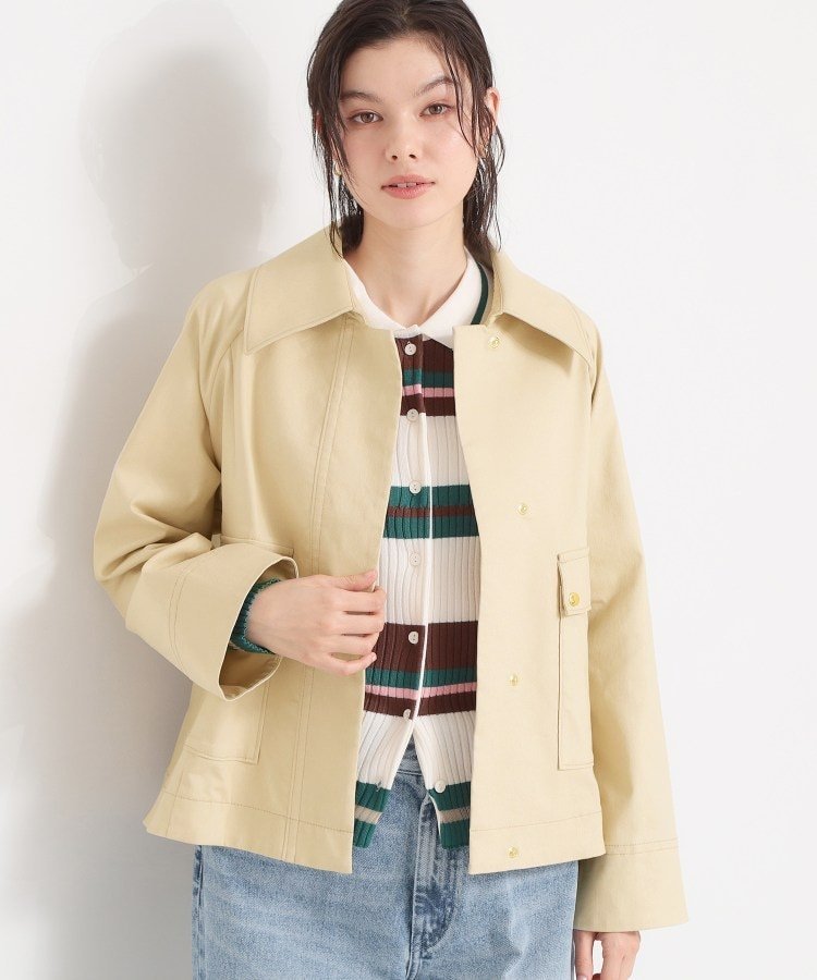 【SALE／30%OFF】THE SHOP TK 大人かっこいい 軽やかデニム&チノブルゾン ザ ショップ ティーケー ジャケット・アウター ブルゾン・ジャンパー ネイビー ベージュ【送料無料】