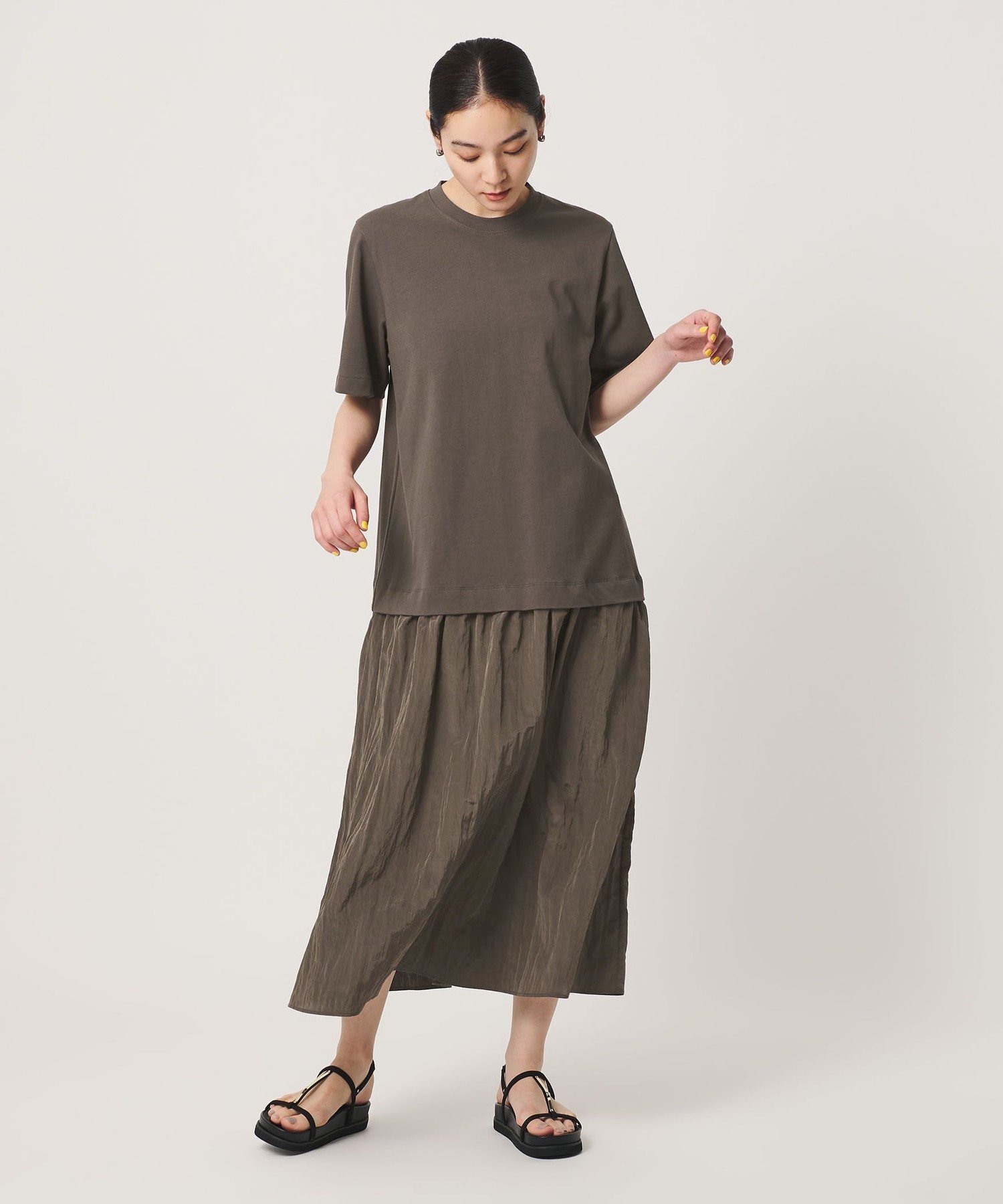 【SALE／40%OFF】BEAUTY&YOUTH UNITED ARROWS ドッキング ショートスリーブワンピース ビューティー＆ユース　ユナイテッドアローズ ワンピース・ドレス ワンピース ブラウン ブラック【送料無料】