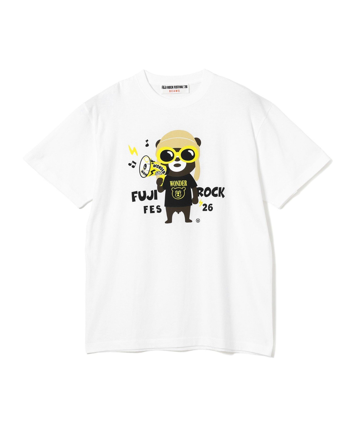 ＜WOMEN＞FUJI ROCK FES'26 / The Wonderful! design works. / GRUNGE MEGAPHONE BEAR T ビームス ウイメン トップス カットソー・Tシャツ ホワイト