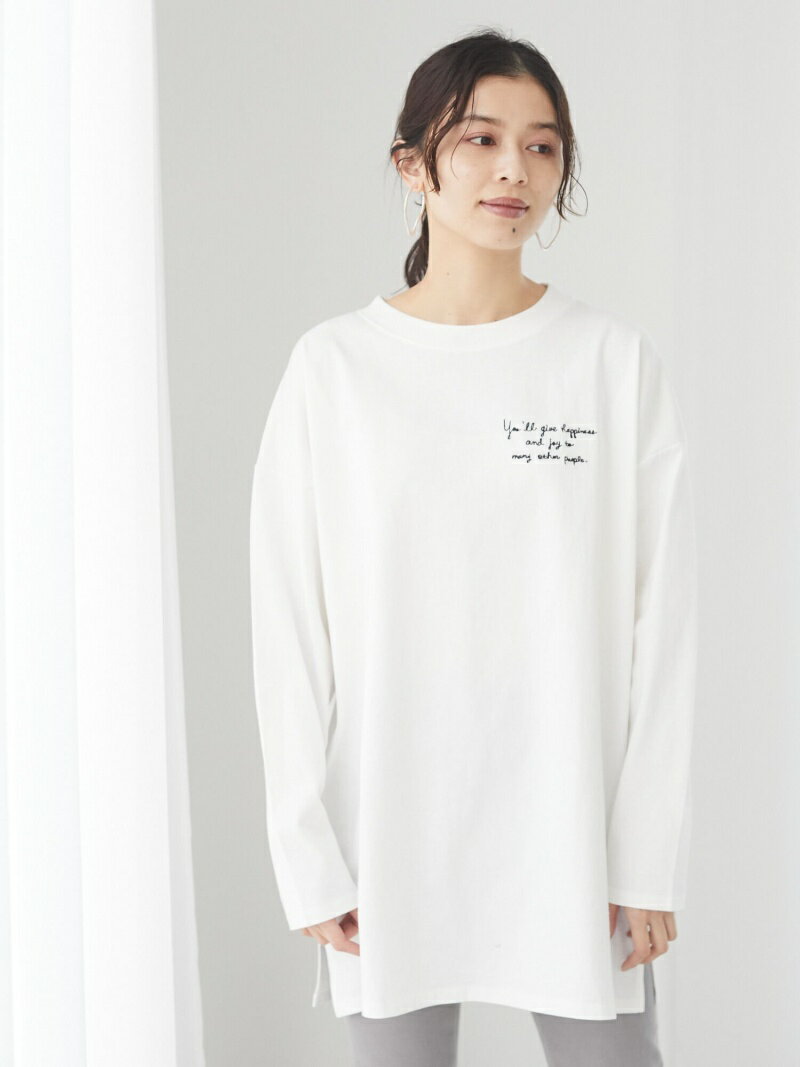 【SALE／71%OFF】Green Parks 胸元刺繍ロンT グリーンパークス トップス カットソー・Tシャツ ホワイト ブラック オレンジ ブラウンのサムネイル