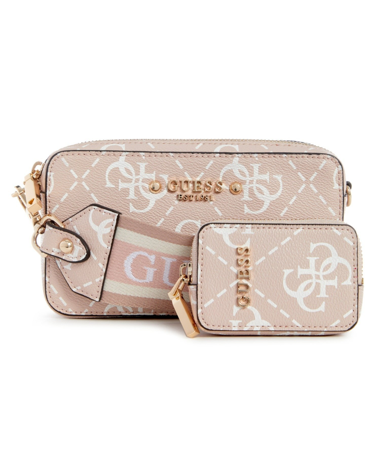 GUESS GUESS クロスボディバッグ (W)REA Mini Crossbody Camera ゲス バッグ ショルダーバッグ ピンク ブラウン【送料無料】