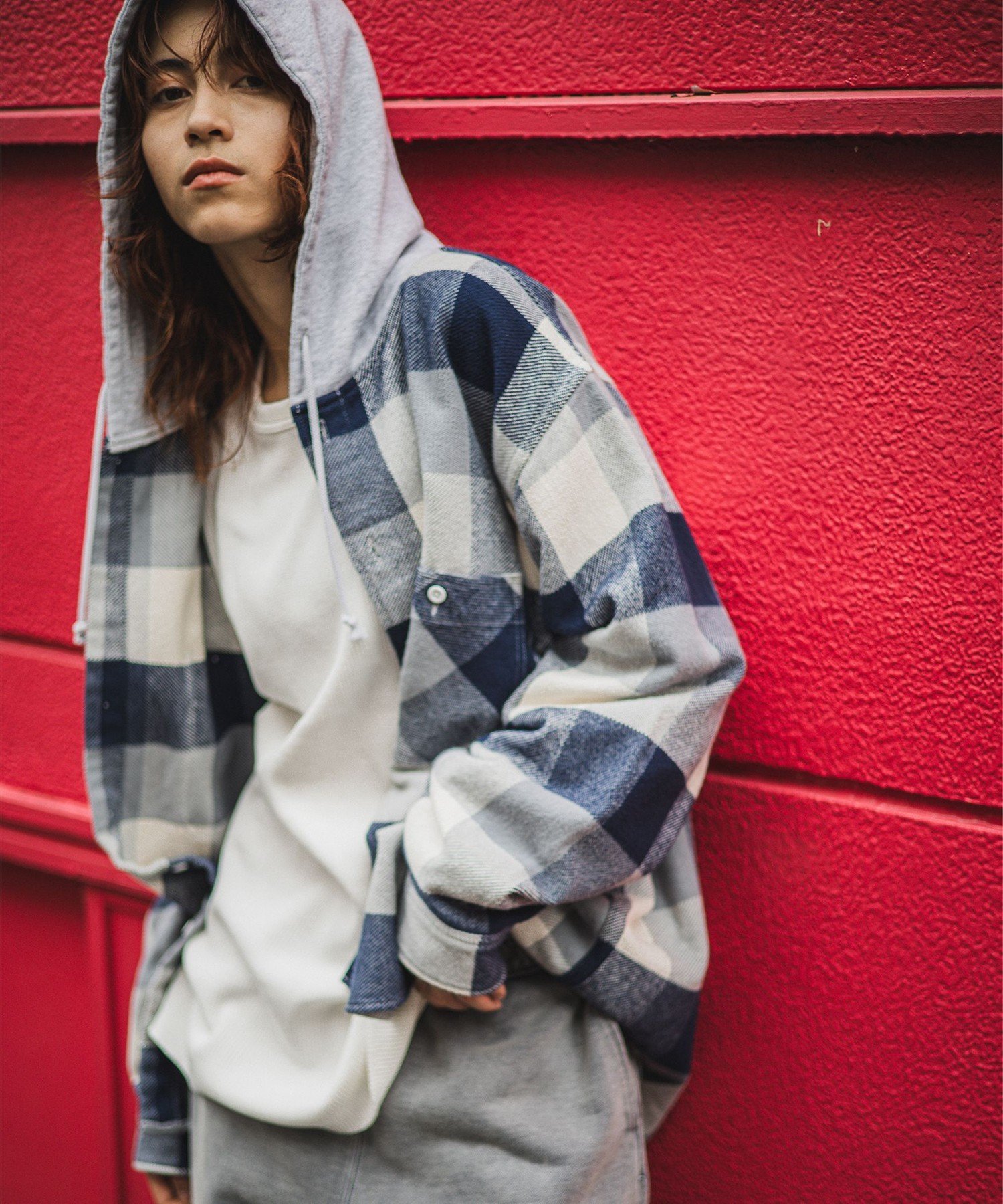 【SALE／40%OFF】BEAMS フード チェック ネルシャツ 24AW ギフト ビームス メン トップス シャツ・ブラウス ネイビー ブラック【送料無料】のサムネイル