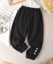 【SALE/20%OFF】aimoha KIDS 【aimoha-KIDS-】フラワー刺繍スウェットパンツ アイモハ パンツ ジャージ・スウェットパンツ ブラッ...