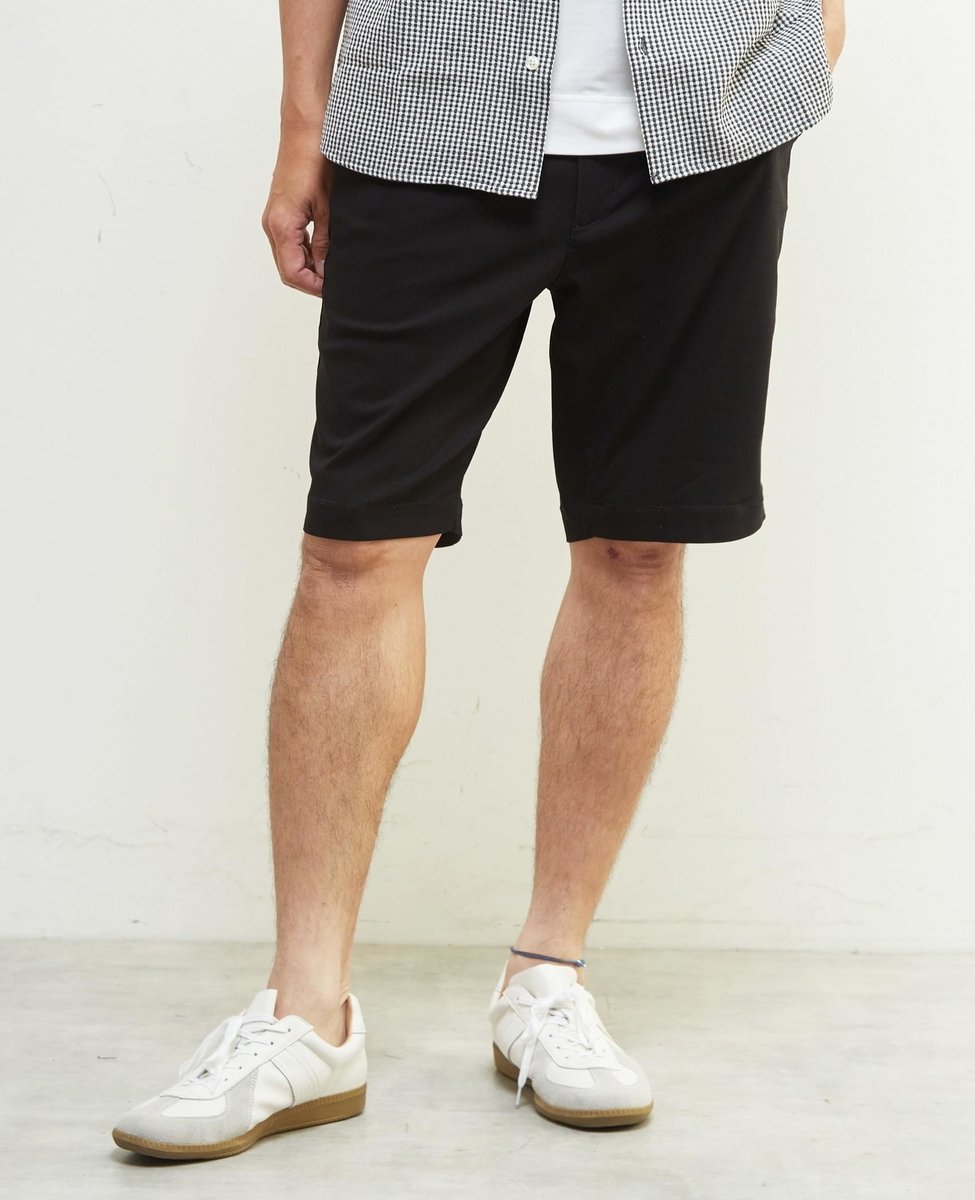 MEN'S MELROSE メランジハイパーストレッチショートパンツ メンズメルローズ パンツ その他のパンツ ブラック ネイビー ベージュ