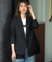 DRESSTERIOR 【モデル美香*DRESSTERIOR】コラボレーション プリーツ付きダブルブレストジャケット ドレステリア ジャケット・アウター テーラードジャケット・ブレザー ブラック【送料無料】