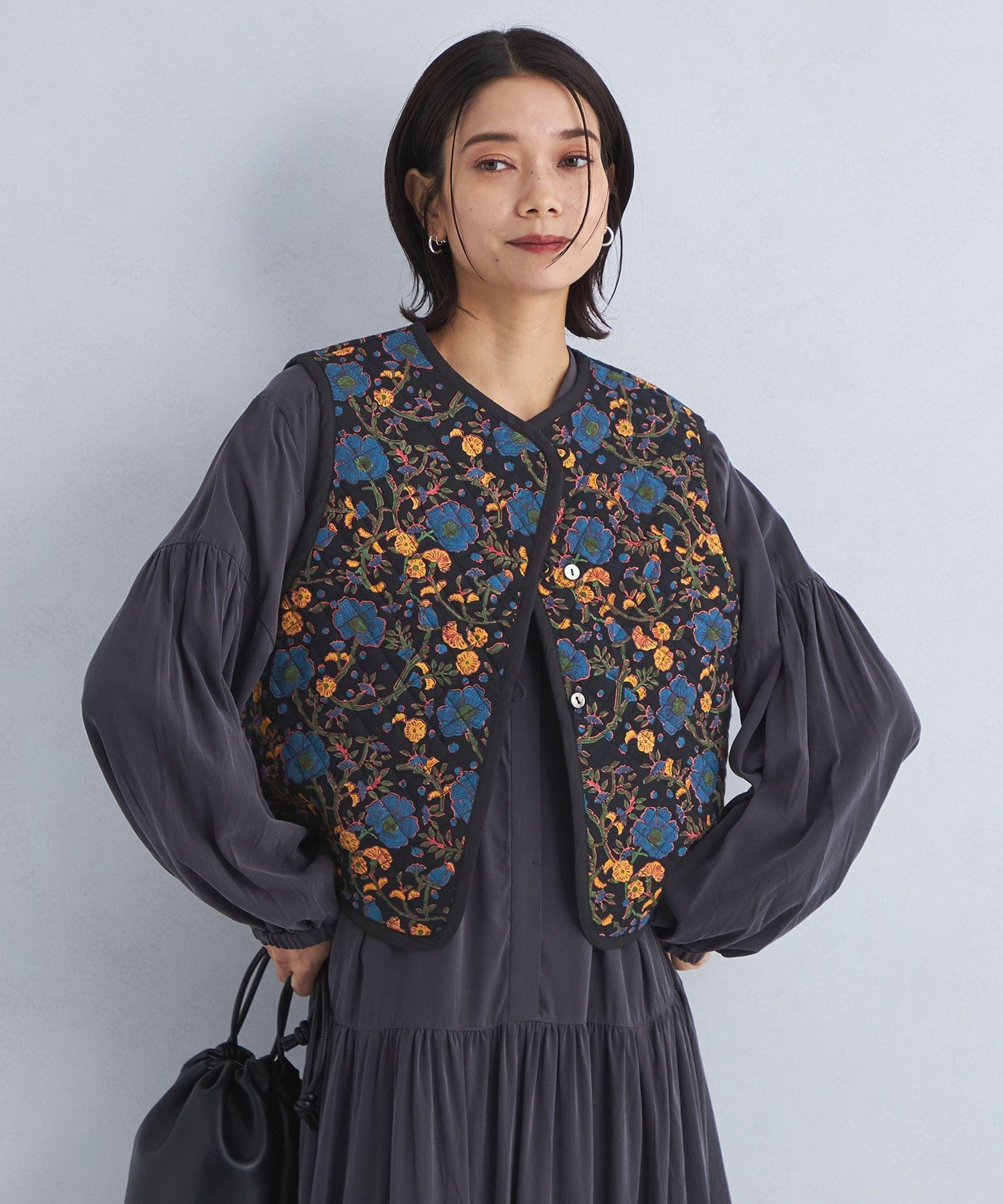 【SALE／65%OFF】UNITED ARROWS green label relaxing フラワープリント キルト ベスト ユナイテッドア..