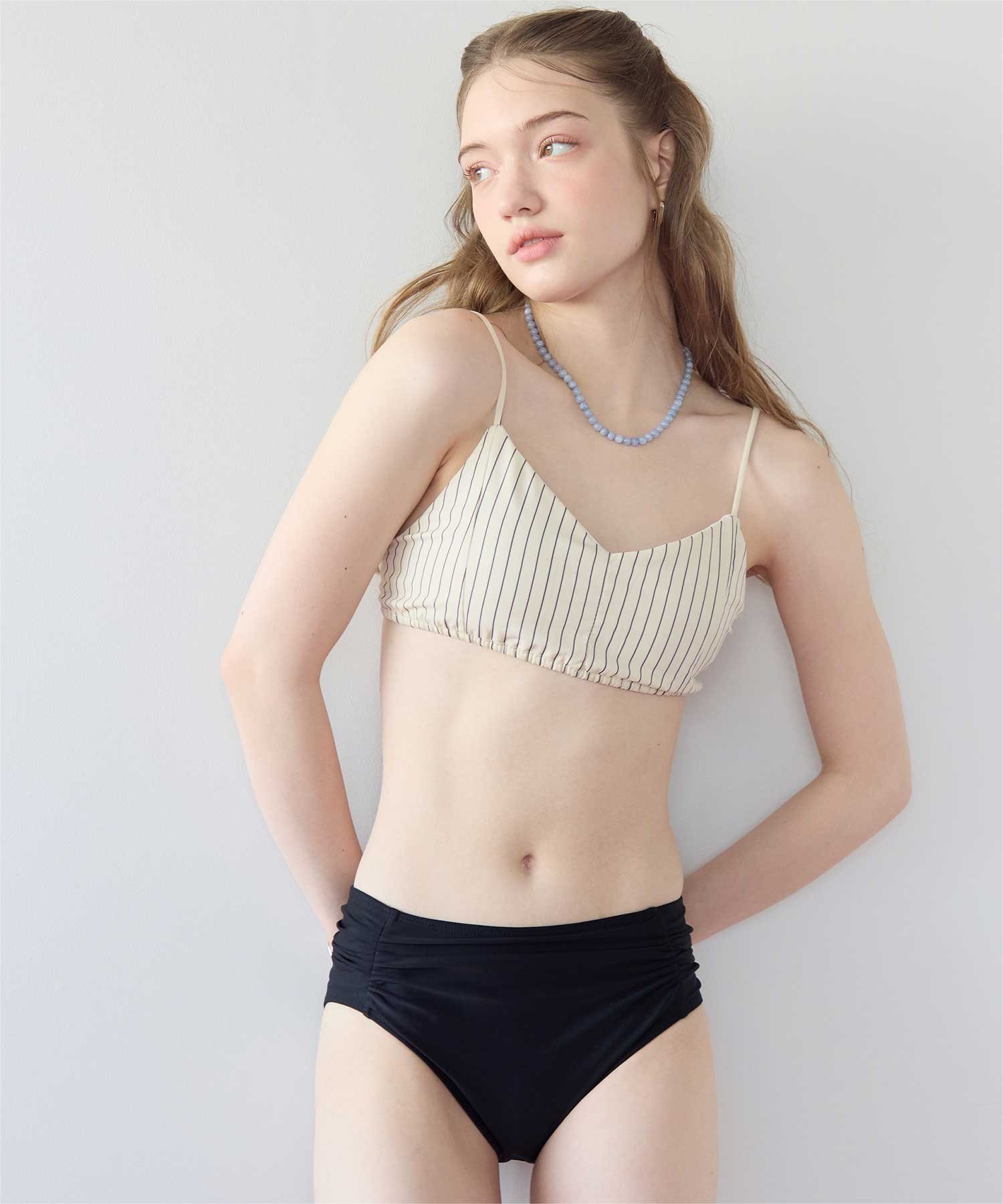 【SALE／50%OFF】SEA DRESS シンプルデザイン ストライプ ビキニ / 水着 バイカラー シャーリング仕様 ティティベイト 水着・スイムグッズ 水着 ピンク ブルー ホワイト stylife-15662943 Rakuten Fashion サンプル画像2