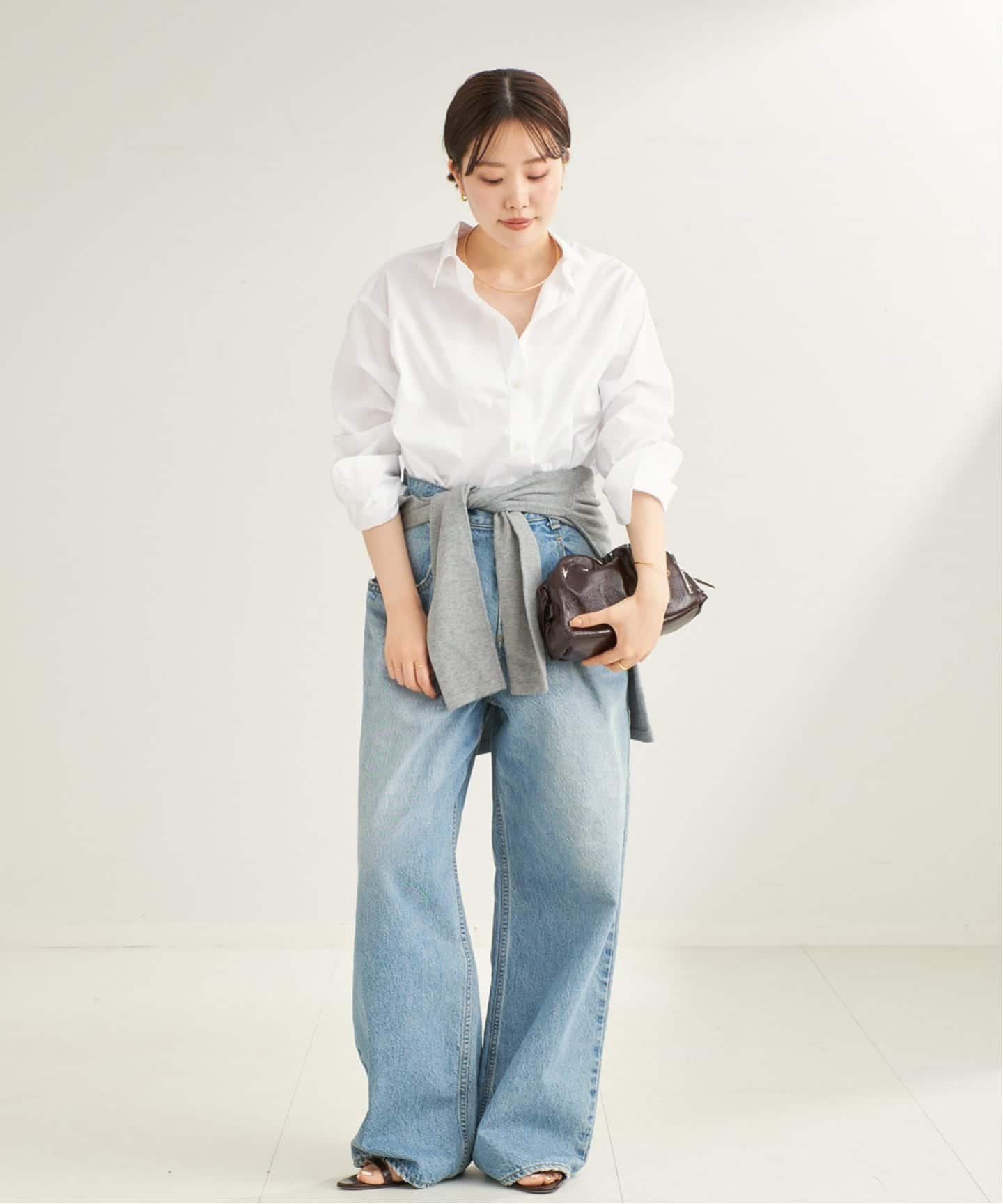 plage 《追加予約》Elegant シャツ プラージュ トップス シャツ・ブラウス ホワイト ブルー