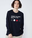 【SALE／30%OFF】TOMMY HILFIGER メトロドットロングスリーブTシャツ トミーヒルフィガー トップス カットソー・Tシャツ ネイビー ホワイト【送料無料】