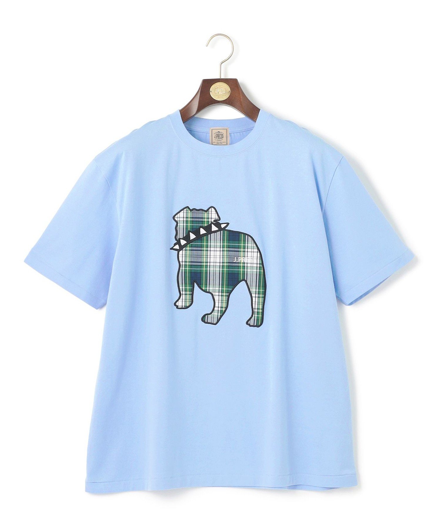 J.PRESS 【KING SIZE】【UNISEX】ファブリックワッペン バックブルTシャツ ジェイプレス トップス カットソー・Tシャツ ホワイト ブルー ネイビー【送料無料】