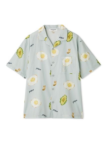 gelato pique 【HOMME】サニーサイドエッグ総柄シャツ ジェラートピケ トップス シャツ・ブラウス ネイビー【送料無料】のサムネイル