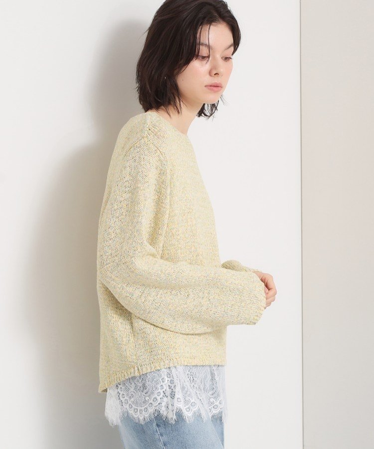 THE SHOP TK MIXカラーで軽やかに テープヤーンニット ザ ショップ ティーケー トップス ニット イエロー ブルー