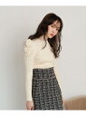 【SALE/50%OFF】LIP SERVICE ボリュームパワショルリブニット リップサービス ニット 長袖ニット ベージュ ブラック ブルー