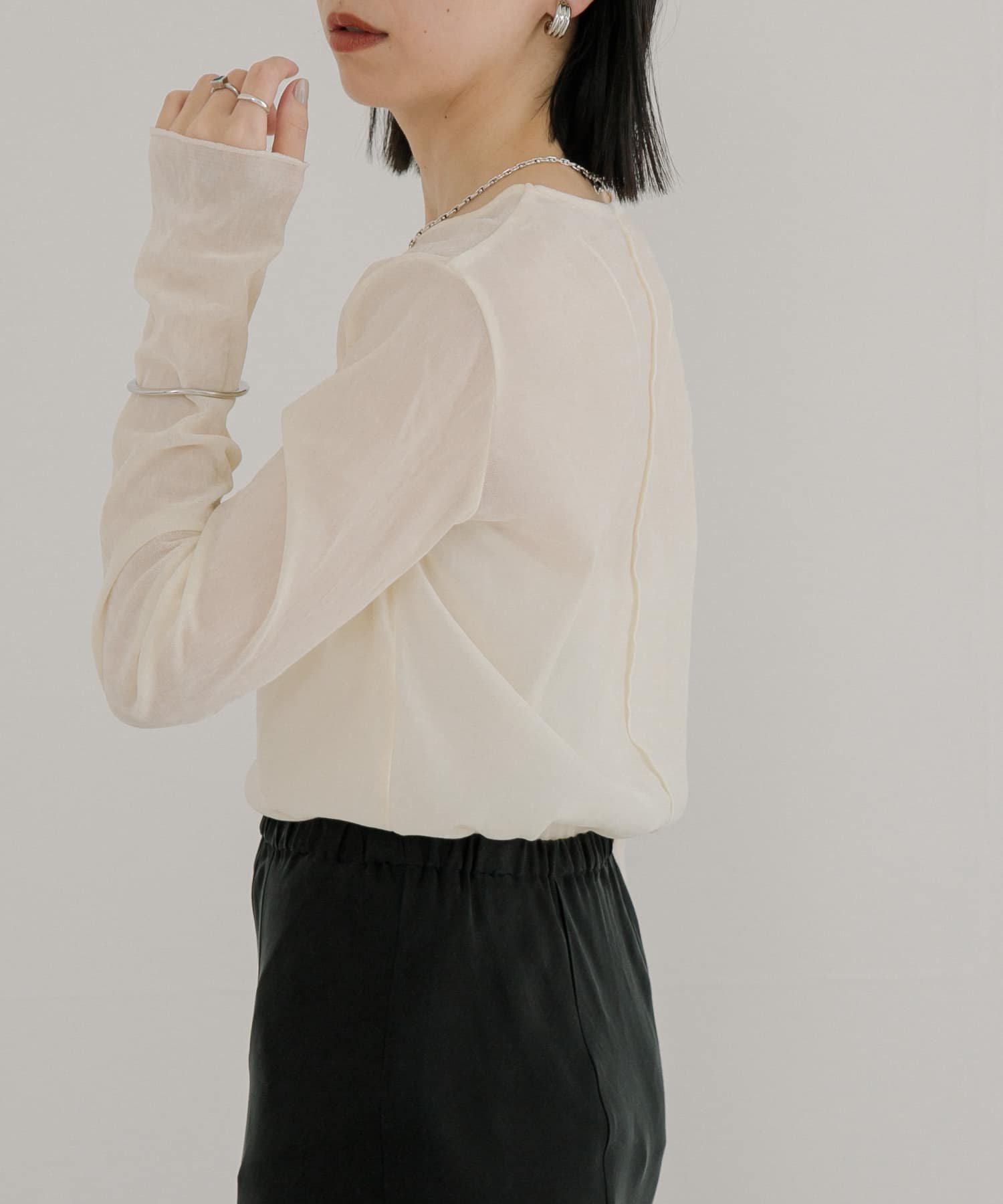 URBAN RESEARCH ベロアチュールカットソー アーバンリサーチ トップス カットソー・Tシャツ ホワイト グレー ピンク【送料無料】のサムネイル