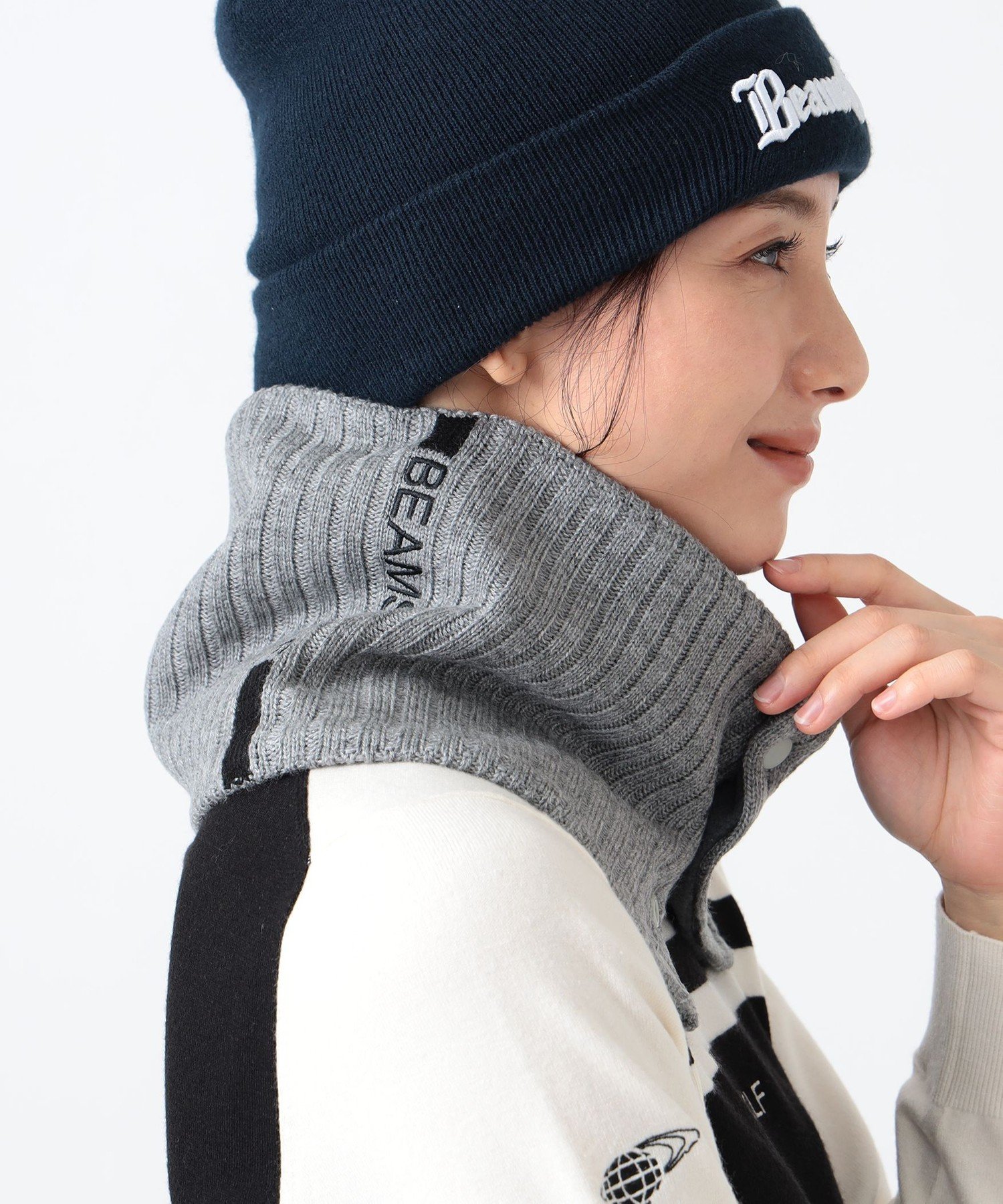 BEAMS GOLF <WOMEN>ロゴ ネックウォーマー ビームス ゴルフ ファッション雑貨 マフラー・ストール・ネックウォーマー ブラック ベージュ ホワイト【送料無料】