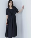 NATURAL BEAUTY BASIC ショートジャケット&ジャンスカ ナチュラルビューティベーシック ワンピース・ドレス ワンピース ネイビー ベージュ【送...
