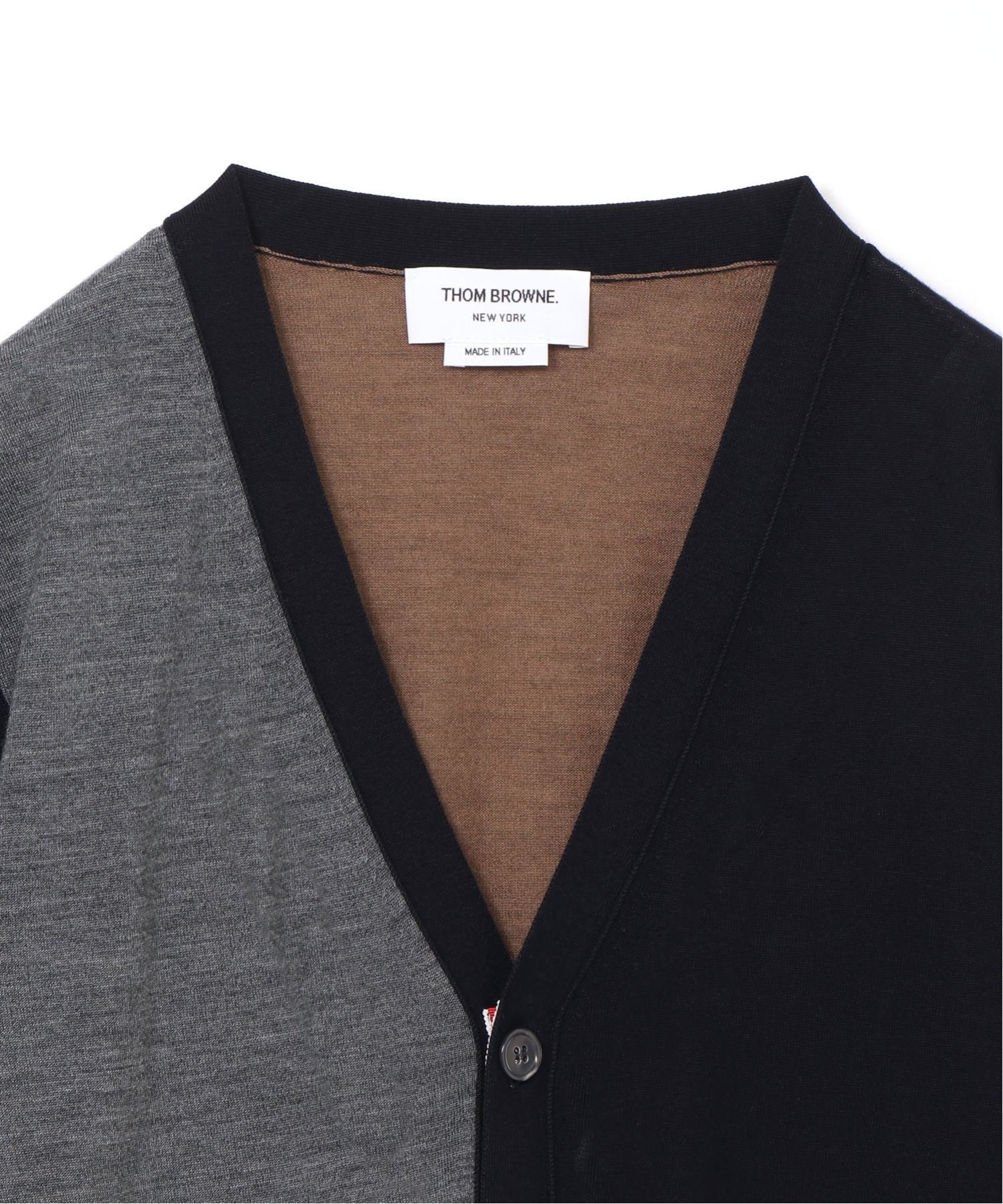 THOM BROWNE FUN MIX RELAXED FIT V NECK CARDIGAN トムブラウン トップス カーディガン ネイビー【送料無料】