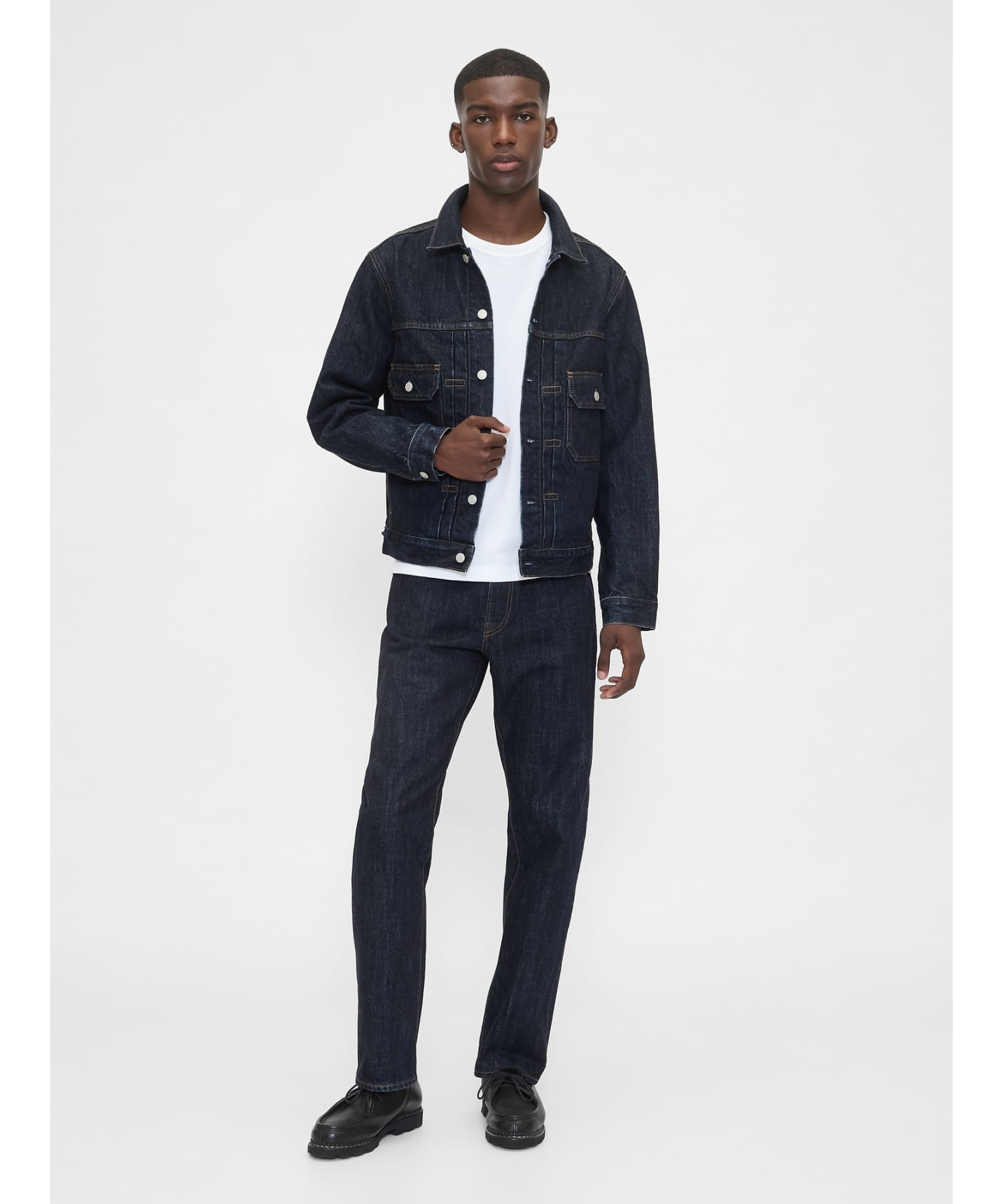 GAP (U)ヘビーウェイト デニムジャケット ギャップ ジャケット・アウター デニムジャケット ネイビー【送料無料】