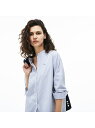 LACOSTE プルオーバーマオカラーストライプシャツ ラコステ シャツ/ブラウス 長袖シャツ ホワイト【送料無料】