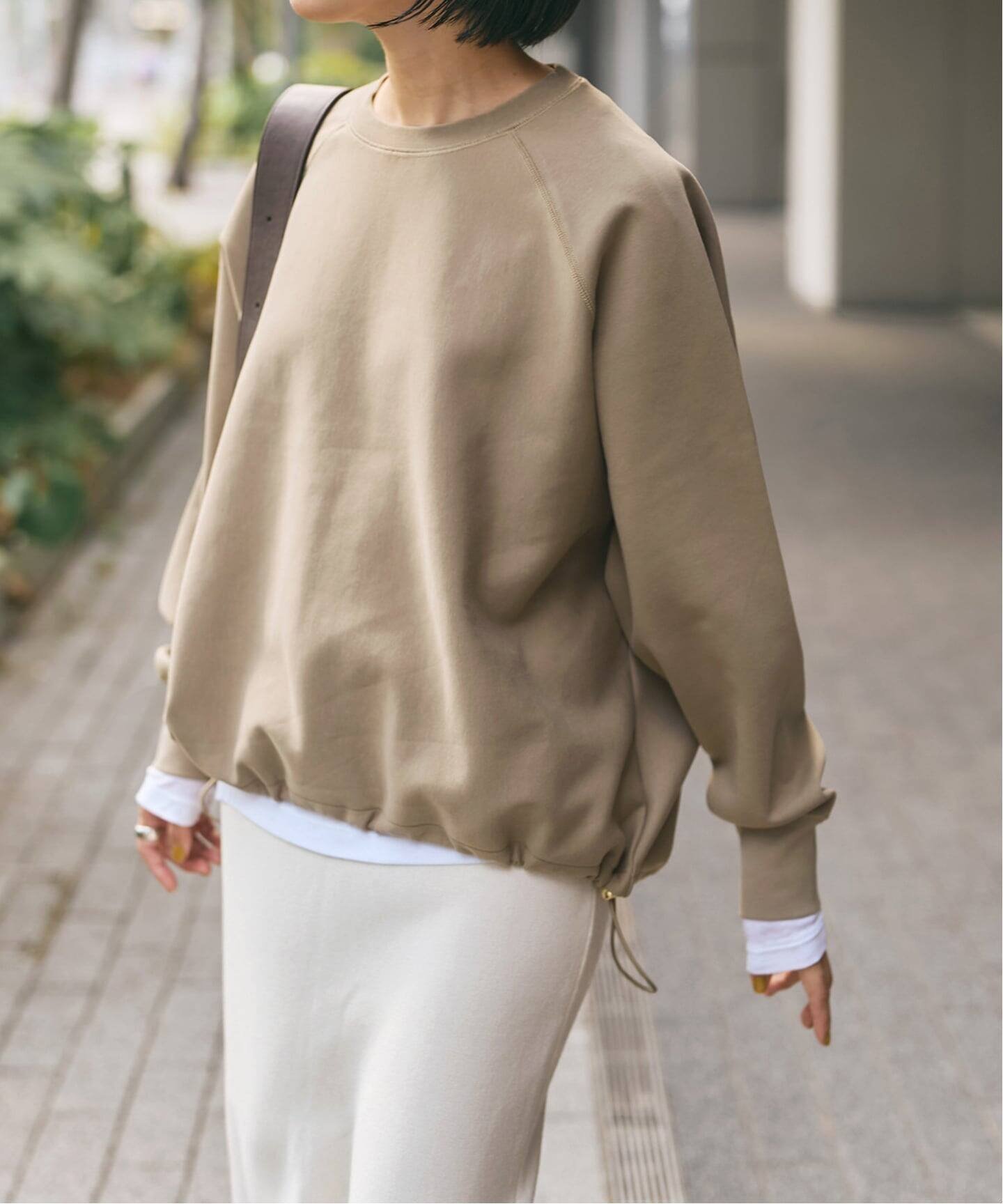 Spick & Span ダンボールヘムギャザープルオーバー スピックアンドスパン トップス カットソー・Tシャツ ベージュ ブラウン グレー【送料無料】