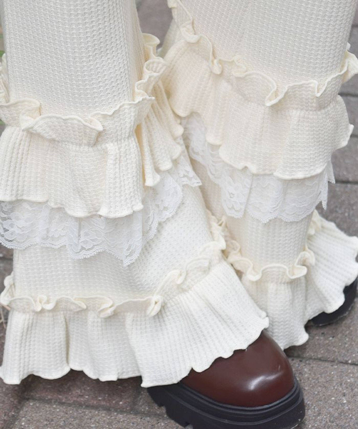 axes femme フリル*レースワッフルパンツ アクシーズファム パンツ その他のパンツ...