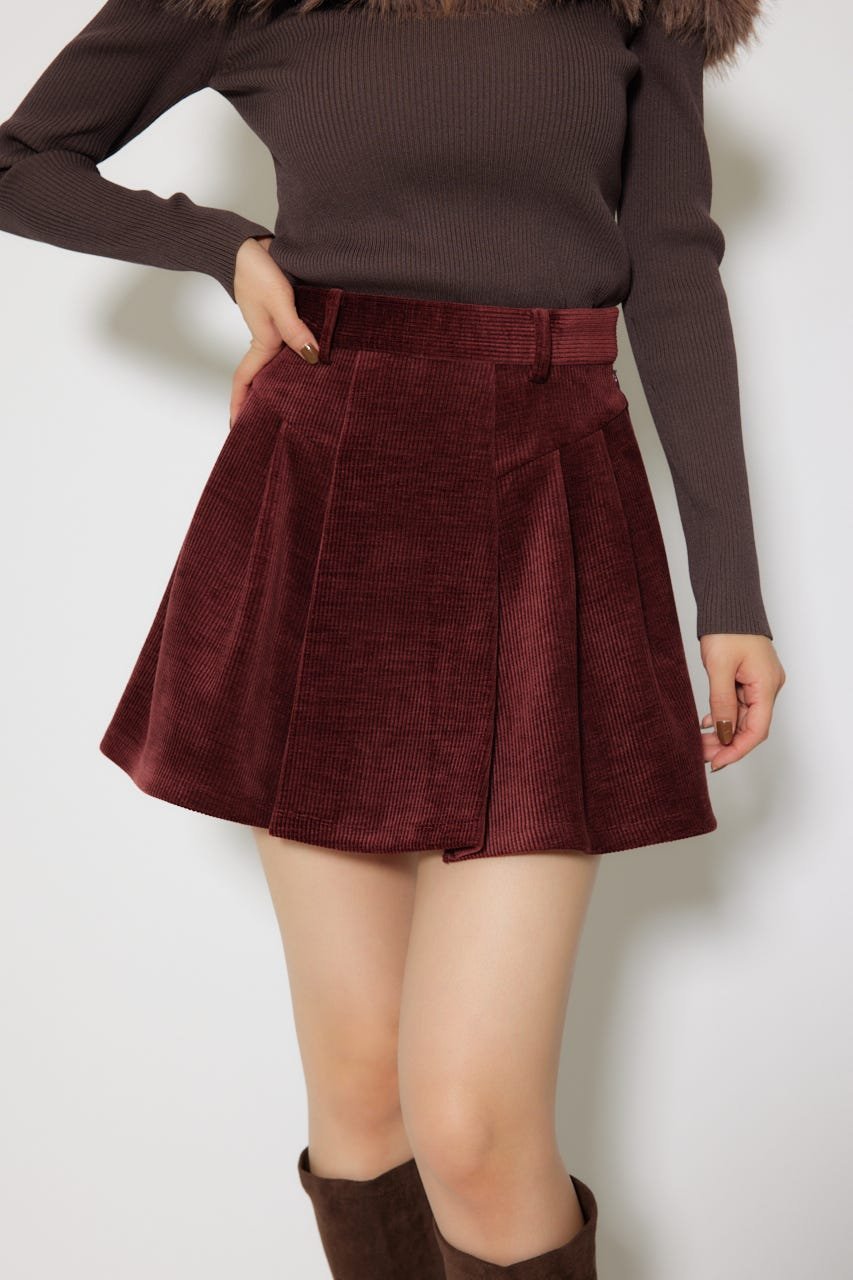 rienda ボンディングコーデュロイミニスコートショートパンツ リエンダ パンツ その他のパンツ レッド【送料無料】