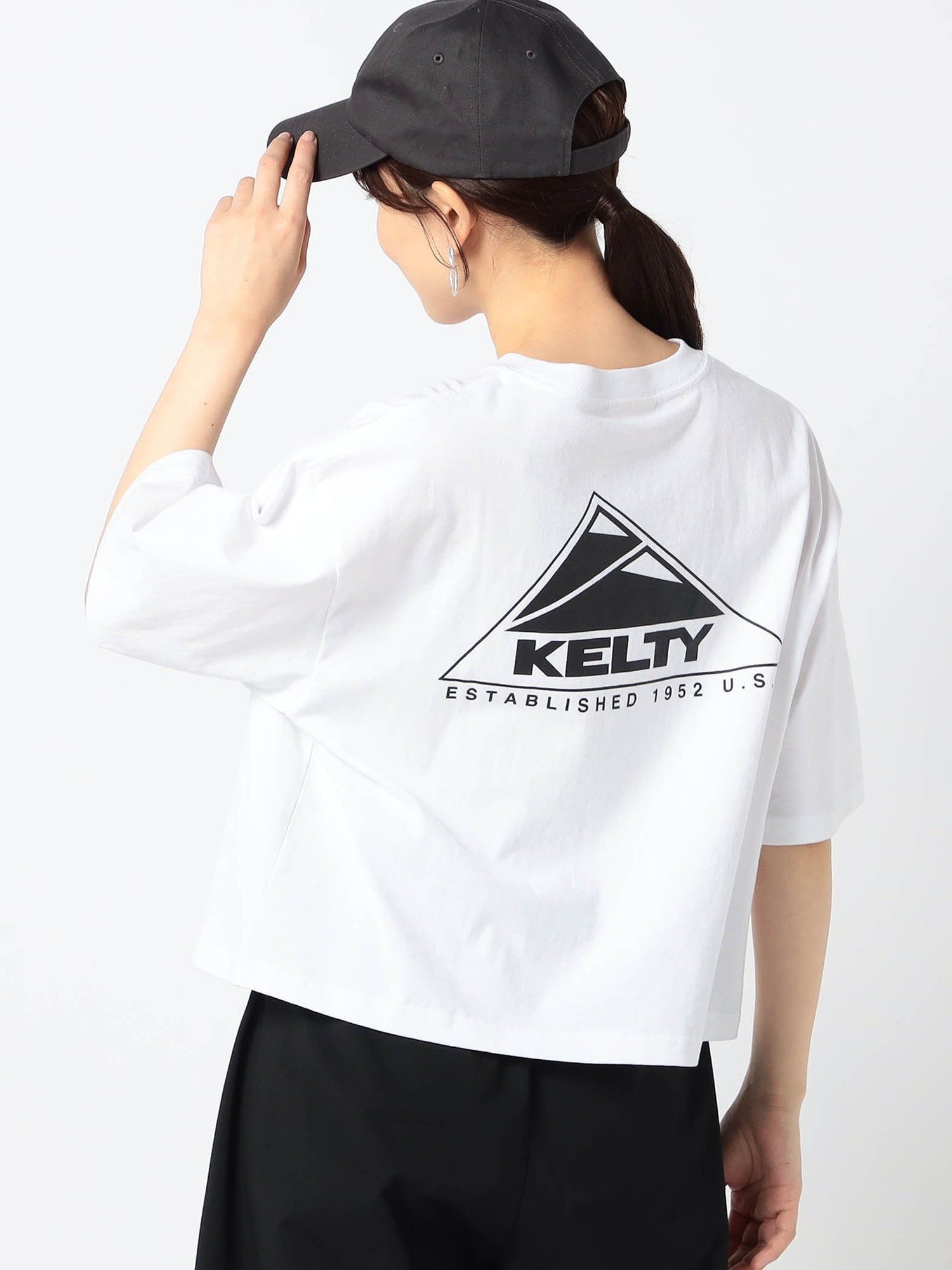 Grand PARK NICOLE 【KELTY別注】バックロゴTシャツ ニコル トップス カットソー・Tシャツ ブラック ホワイト ベージュ【送料無料】