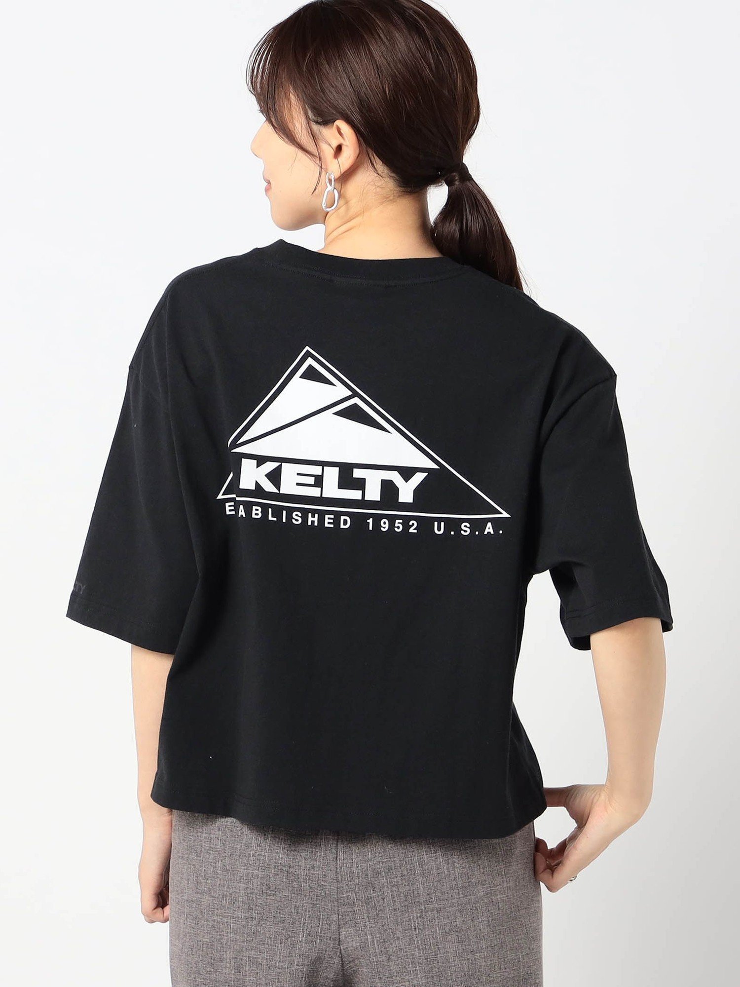 Grand PARK NICOLE 【KELTY別注】バックロゴTシャツ ニコル トップス カットソー・Tシャツ ブラック ホワイト ベージュ【送料無料】