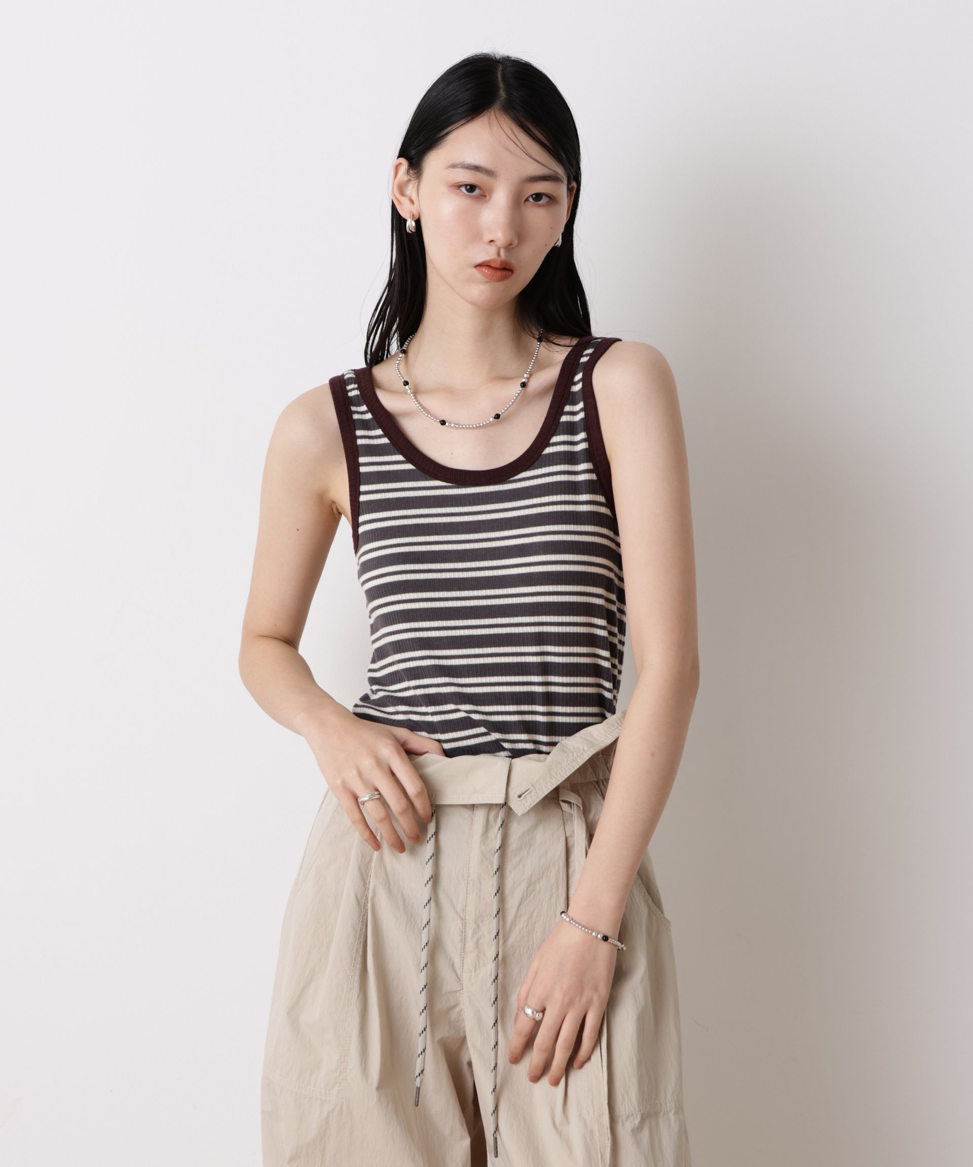【SALE／45%OFF】NANO universe 「STEVELOUR」リュクステレコタンクトップ ナノユニバース トップス カットソー・Tシャツ グレー ブラック【送料無料】 stylife-15538326 Rakuten Fashion サンプル画像3