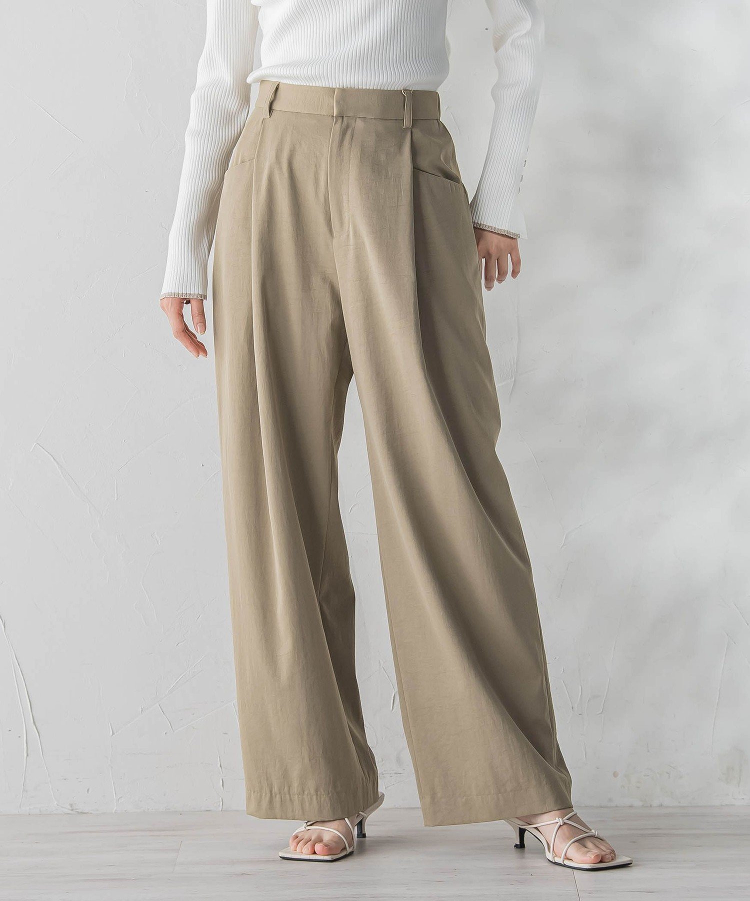 【SALE／10%OFF】Droite lautreamont ワイドポケットタックパンツ ドロワット・ロートレアモン パンツ その他のパンツ カーキグリーン ブラック【送料無料】