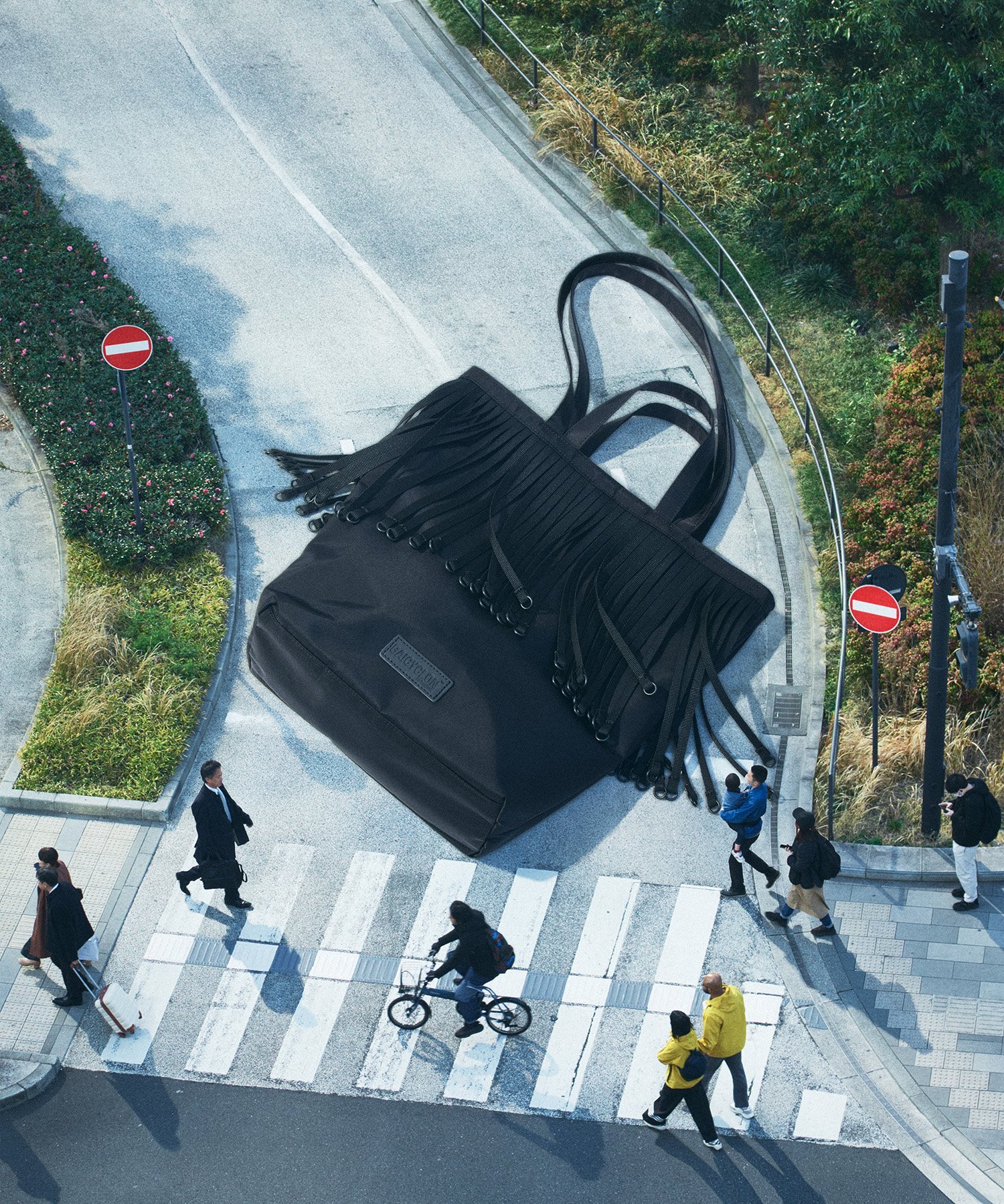 【SALE／5%OFF】BAICYCLON BAICYCLON/TAPE FRINGE TOTE BAG BCL-127 セットアップセブン バッグ トートバッグ ブラック【送料無料】