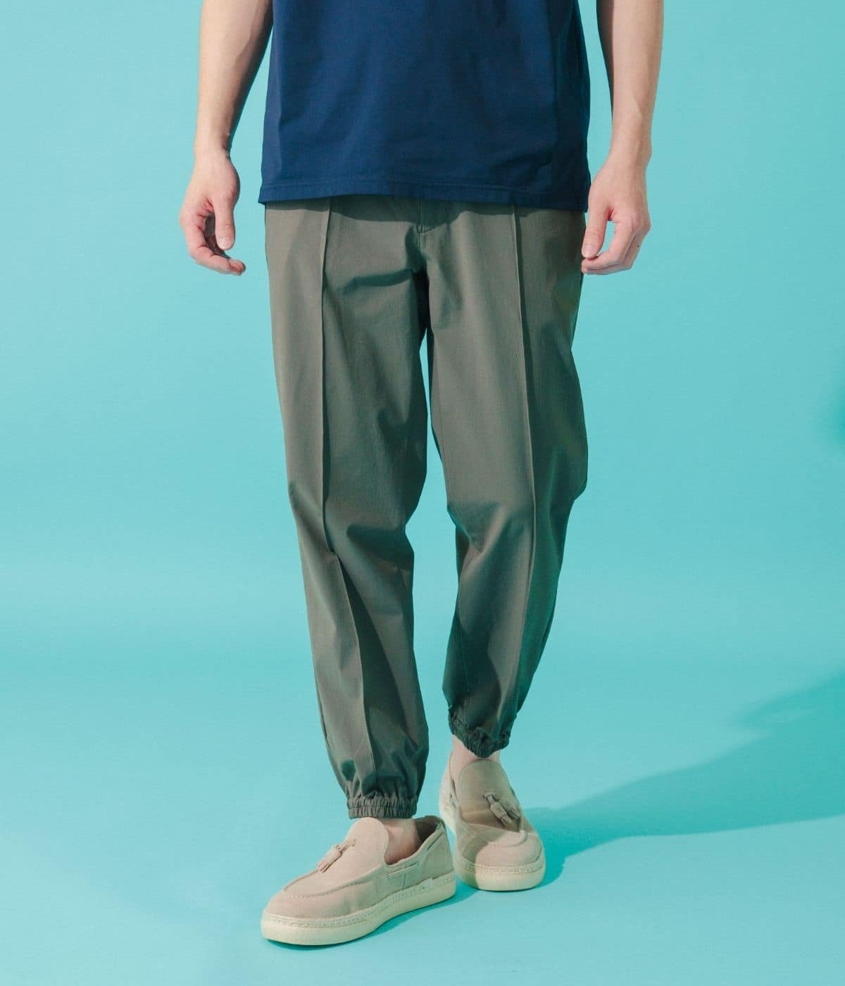 Park Slope NEWYORKER 【撥水・ストレッチ・ウエストゴム】ナイロンストレッチ ジョガーパンツ ニューヨーカー パンツ その他のパンツ グリーン ネイビー【送料無料】