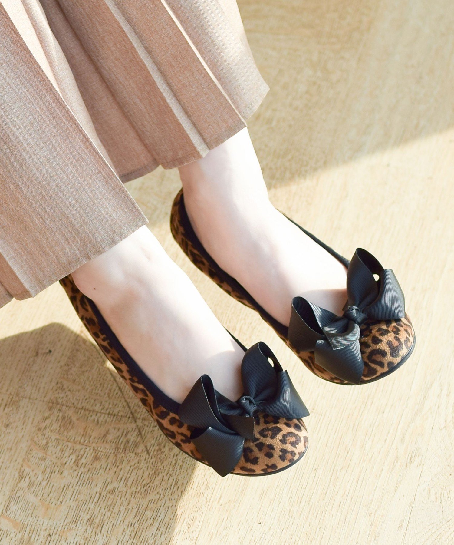 Ray BEAMS SEPTEMBER MOON / リボン バレエシューズ ビームス ウイメン シューズ・靴 バレエシューズ グレー【送料無料】